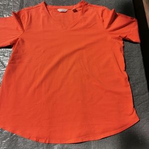 Weather Proof v neck orange peach  3/4 length sleeves new without tags NWOT